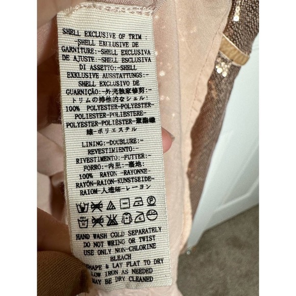 Free People Film Noir Sequined A-Line Party Dress in Gold Rose Size 4 NEW - Picture 6 of 12